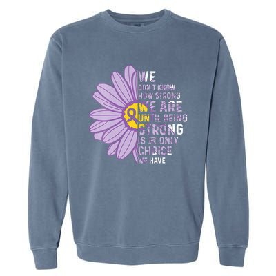 We Are Strong Crohns And Colitis Awareness Supporter Ribbon Garment-Dyed Sweatshirt