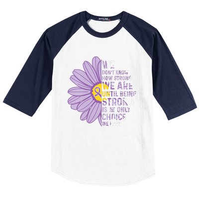 We Are Strong Crohns And Colitis Awareness Supporter Ribbon Baseball Sleeve Shirt