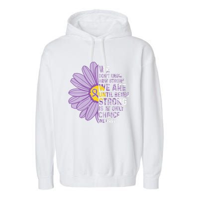 We Are Strong Crohns And Colitis Awareness Supporter Ribbon Garment-Dyed Fleece Hoodie