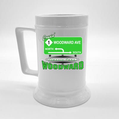 Woodward Ave Street Sign Beer Stein