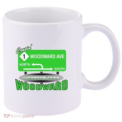 Woodward Ave Street Sign 11oz C Handle Ceramic Mug