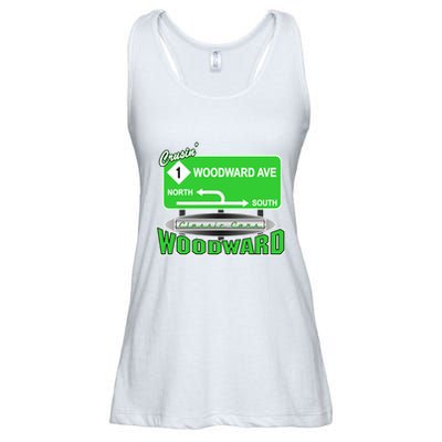 Woodward Ave Street Sign Ladies Essential Flowy Tank