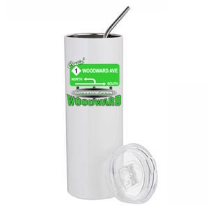 Woodward Ave Street Sign Stainless Steel Tumbler