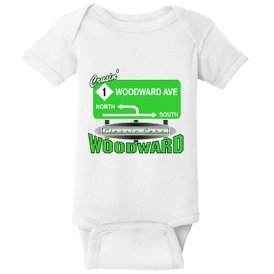 Woodward Ave Street Sign Baby Bodysuit