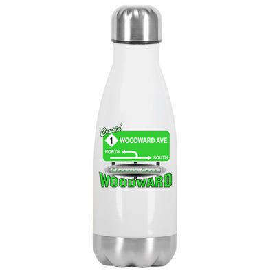 Woodward Ave Street Sign Stainless Steel Insulated Water Bottle