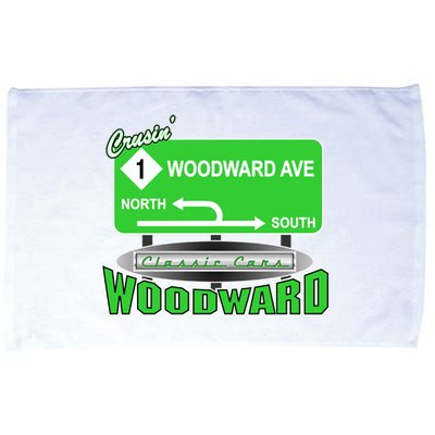 Woodward Ave Street Sign Microfiber Hand Towel