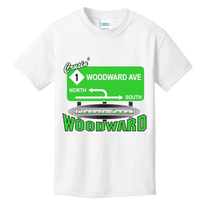 Woodward Ave Street Sign Kids T-Shirt