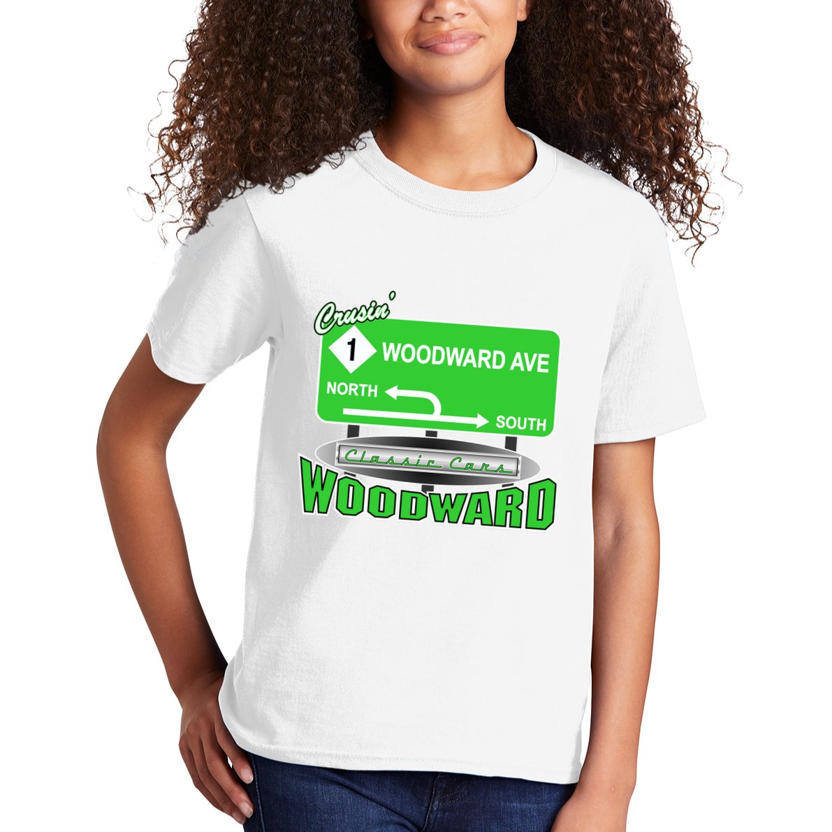 Woodward Ave Street Sign Kids T-Shirt