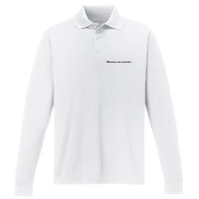 Women Are Smarter Performance Long Sleeve Polo