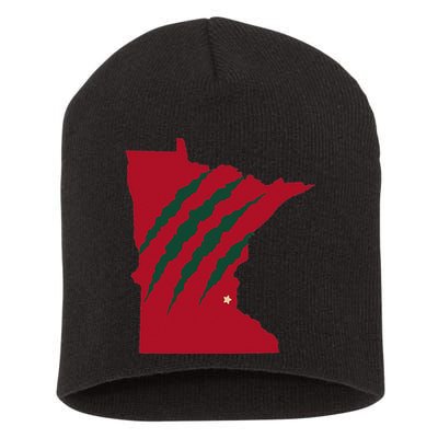 Wild Animal Scratches Through Minnesota Short Acrylic Beanie