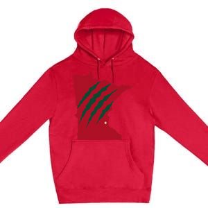 Wild Animal Scratches Through Minnesota Premium Pullover Hoodie