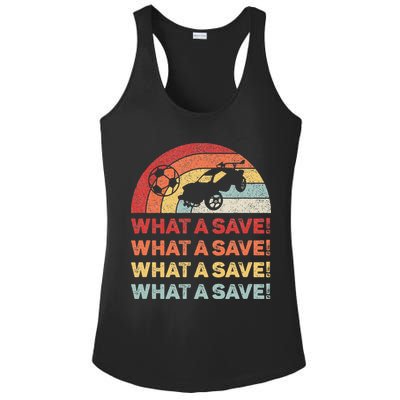 What A Save Rocket Soccer Car League Ladies PosiCharge Competitor Racerback Tank