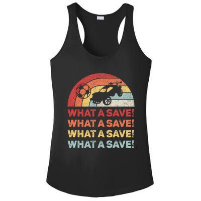 What A Save Rocket Soccer Car League Ladies PosiCharge Competitor Racerback Tank