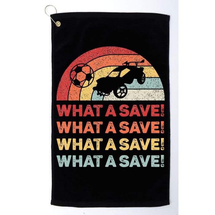What A Save Rocket Soccer Car League Golf Towel