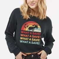 What A Save Rocket Soccer Car League Cropped Pullover Crew