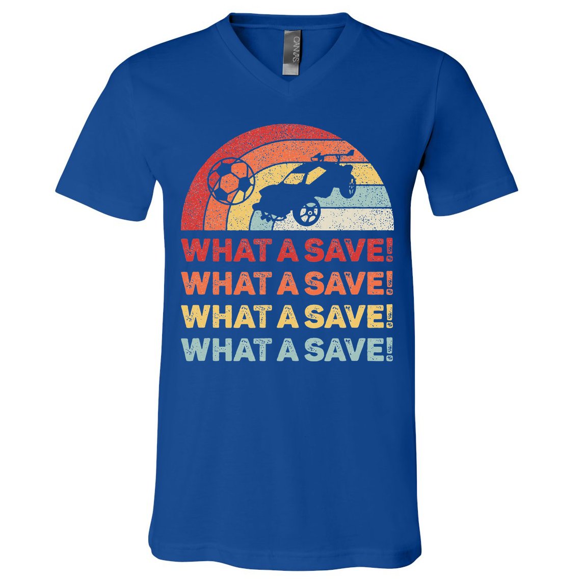 What A Save Rocket Soccer Car League V-Neck T-Shirt
