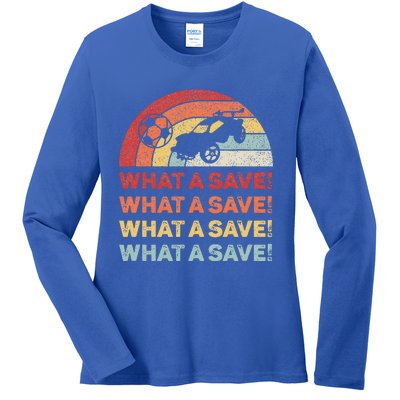 What A Save Rocket Soccer Car League Ladies Long Sleeve Shirt