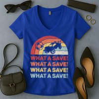What A Save Rocket Soccer Car League Women's V-Neck T-Shirt