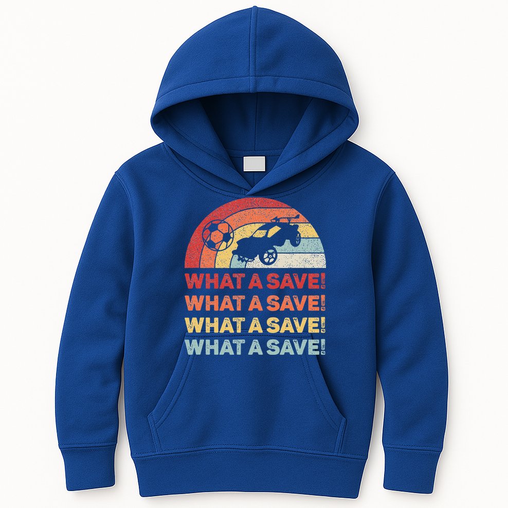 What A Save Rocket Soccer Car League Kids Hoodie