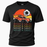 What A Save Retro Rocket Soccer Car Cooling Performance Crew T-Shirt