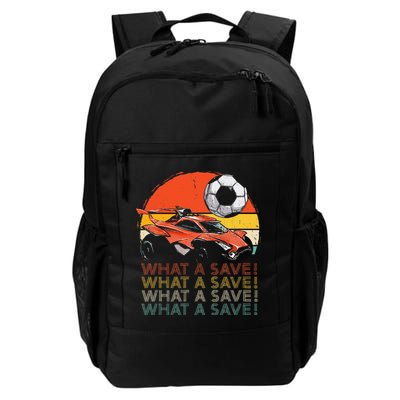 What A Save Retro Rocket Soccer Car Daily Commute Backpack