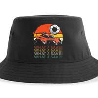 What A Save Retro Rocket Soccer Car Sustainable Bucket Hat