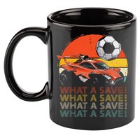 What A Save Retro Rocket Soccer Car 11oz C Handle Ceramic Mug