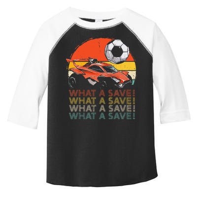 What A Save Retro Rocket Soccer Car Toddler Fine Jersey T-Shirt