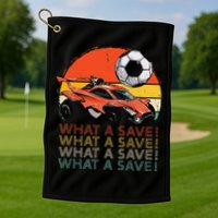 What A Save Retro Rocket Soccer Car Golf Towel