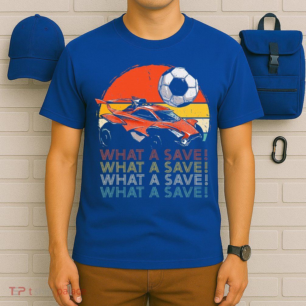 What A Save Retro Rocket Soccer Car T-Shirt