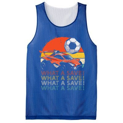 What A Save Retro Rocket Soccer Car Mesh Reversible Basketball Jersey Tank