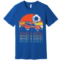 What A Save Retro Rocket Soccer Car Premium T-Shirt