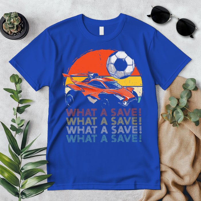 What A Save Retro Rocket Soccer Car Premium T-Shirt