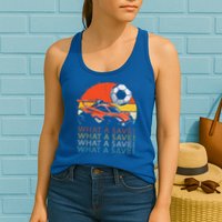 What A Save Retro Rocket Soccer Car Womens Tank Top