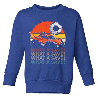 What A Save Retro Rocket Soccer Car Toddler Sweatshirt