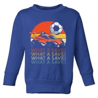 What A Save Retro Rocket Soccer Car Toddler Sweatshirt