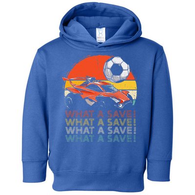 What A Save Retro Rocket Soccer Car Toddler Hoodie