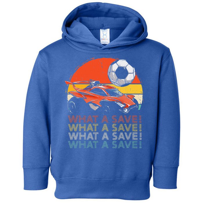 What A Save Retro Rocket Soccer Car Toddler Hoodie