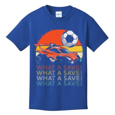 What A Save Retro Rocket Soccer Car Kids T-Shirt