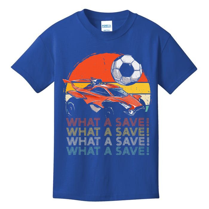 What A Save Retro Rocket Soccer Car Kids T-Shirt