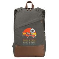 What A Save Retro Rocket Soccer Car Cotton Canvas Backpack