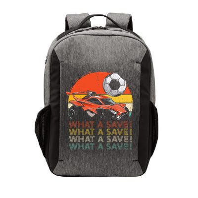 What A Save Retro Rocket Soccer Car Vector Backpack