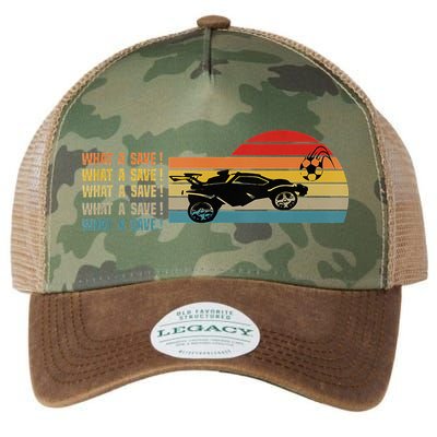 What A Save Vintage Retro Rocket Soccer Car League Legacy Tie Dye Trucker Hat
