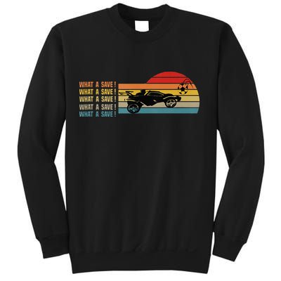 What A Save Vintage Retro Rocket Soccer Car League Sweatshirt