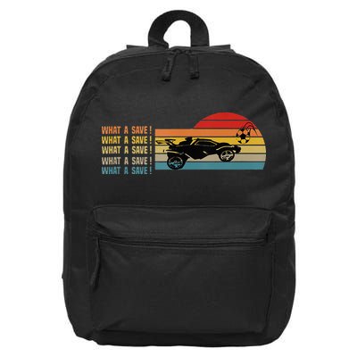 What A Save Vintage Retro Rocket Soccer Car League 16 in Basic Backpack