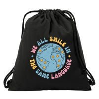 We All Smile In The Same Language Funny Esl Teacher Drawstring Bag