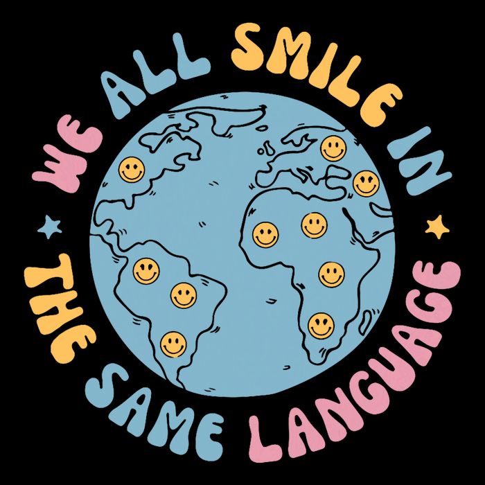We All Smile In The Same Language Funny Esl Teacher Drawstring Bag