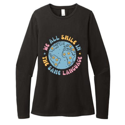 We All Smile In The Same Language Funny Esl Teacher Womens CVC Long Sleeve Shirt