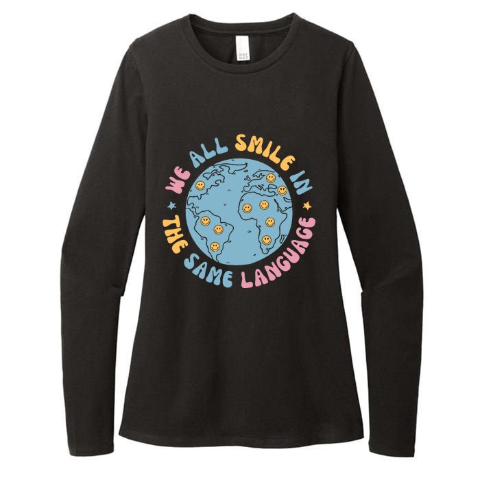 We All Smile In The Same Language Funny Esl Teacher Womens CVC Long Sleeve Shirt