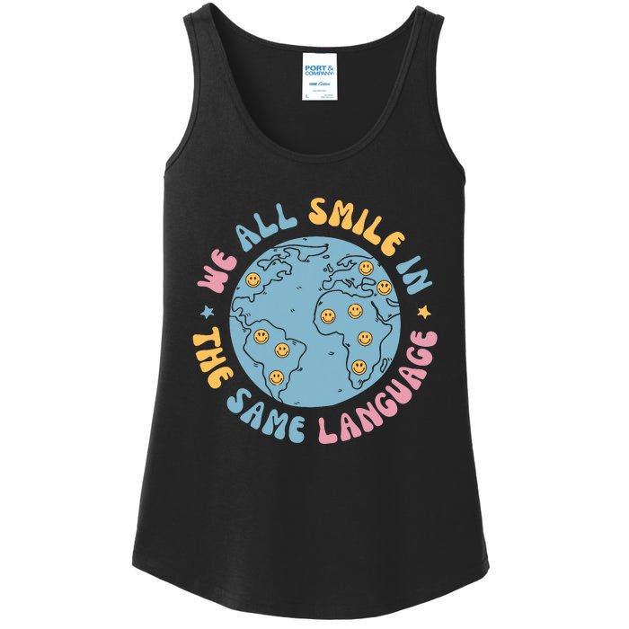 We All Smile In The Same Language Funny Esl Teacher Ladies Essential Tank